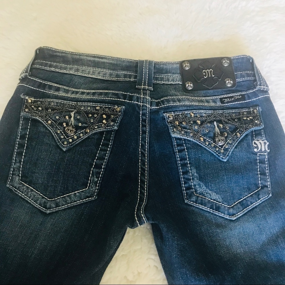 Miss Me Boot Metal/Rhinestones Accented Jeans 27